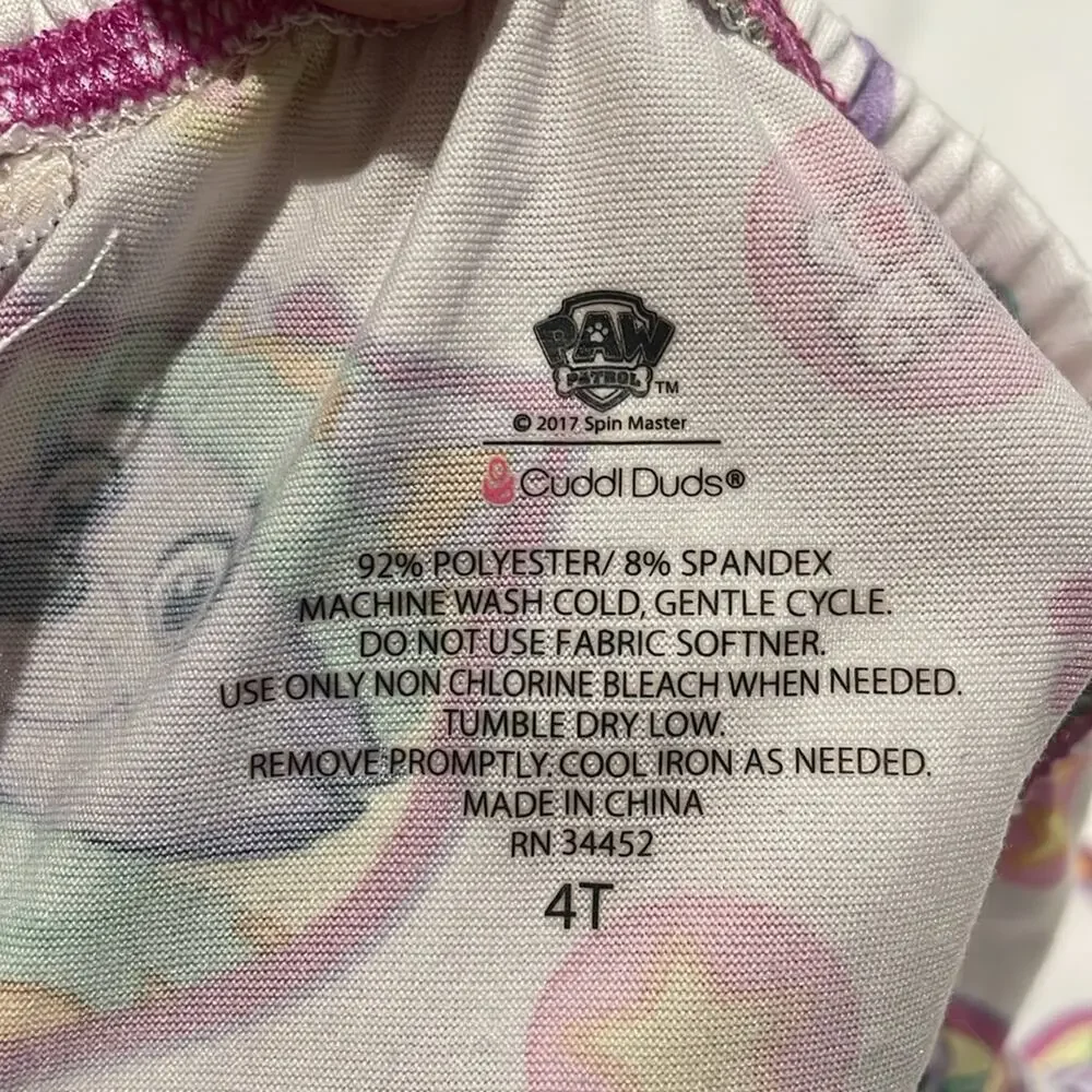Cuddl Duds 4t Pajamas long underwear base layer paw patrol them Sky Everest euc
